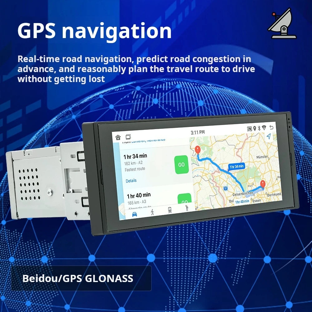 6.8-inch Single Tablet Android GPS Navigation All-in-one Machine  Reverse Rearview Car Player Wireless Carplay