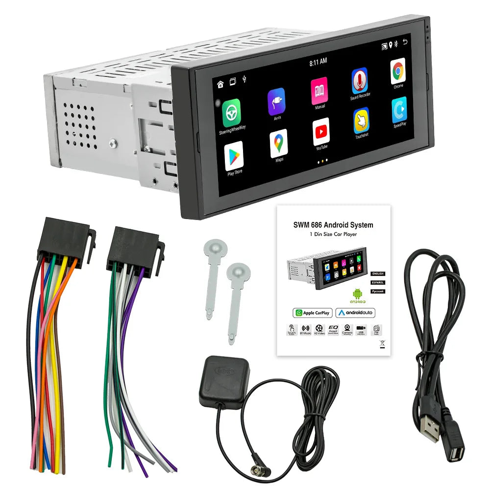 6.8-inch Single Tablet Android GPS Navigation All-in-one Machine  Reverse Rearview Car Player Wireless Carplay