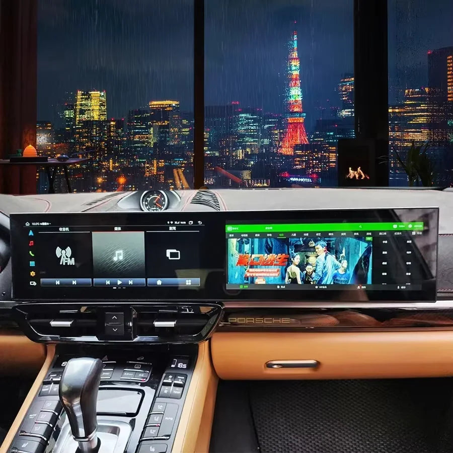 Carplay  Dual Screen Android 13  Multimedia Auto Stereo Video Navigation Car Radio For Porsche Cayenne 2010 - 2017 Interactive