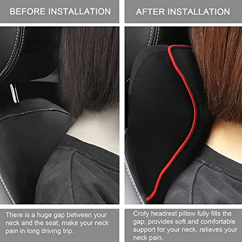 Car Headrest Neck Pillow Auto Car Neck Cushion Memory Foam Breathable Head Support Neck Rest Protector Automobiles Interior