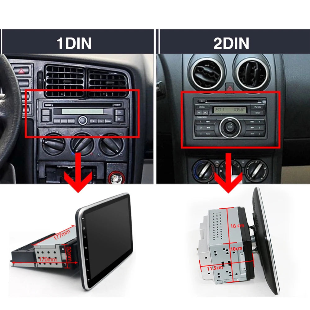 CarPlay Android 13 Car Radio For Universal 9/10inch 360 degrees Rotatable  Car player Video Multimedia Player GPS Navi