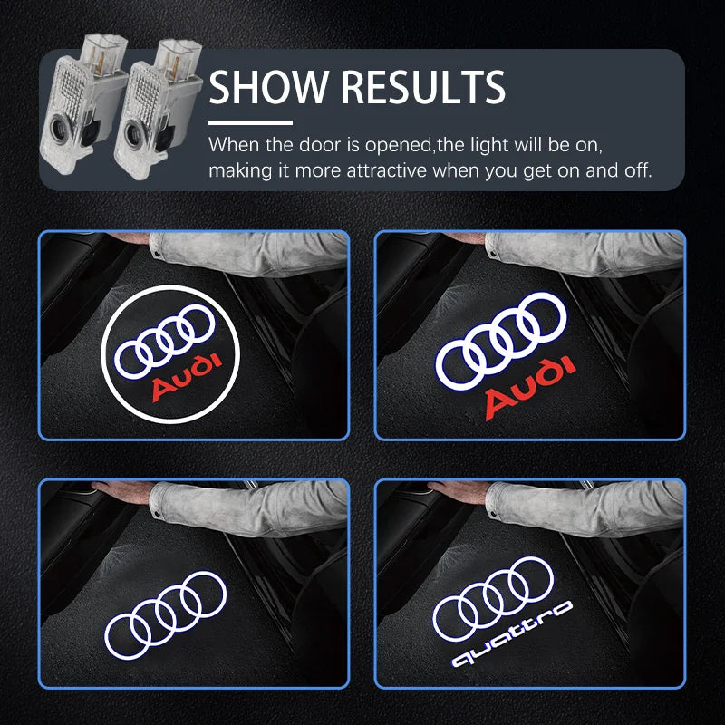 Led Car Logo Laser Welcome Door Light For Audi A4 B5 B6 B7B8 A1 A3 8V 8P 8L A6 C5 C6 C7 A5 A7 A8 Q3 Q5 Q7 TT S3 S6 Sline Quattro
