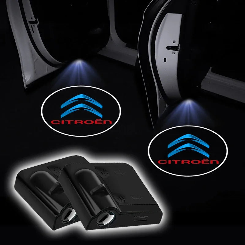 LED Car Door Welcome Light Decoration Light Car Badge logo For Citroen C1 C3 C4 C5 C6 2CV VTS Picasso Cross RD3 C4L DS3 DS4 DS5