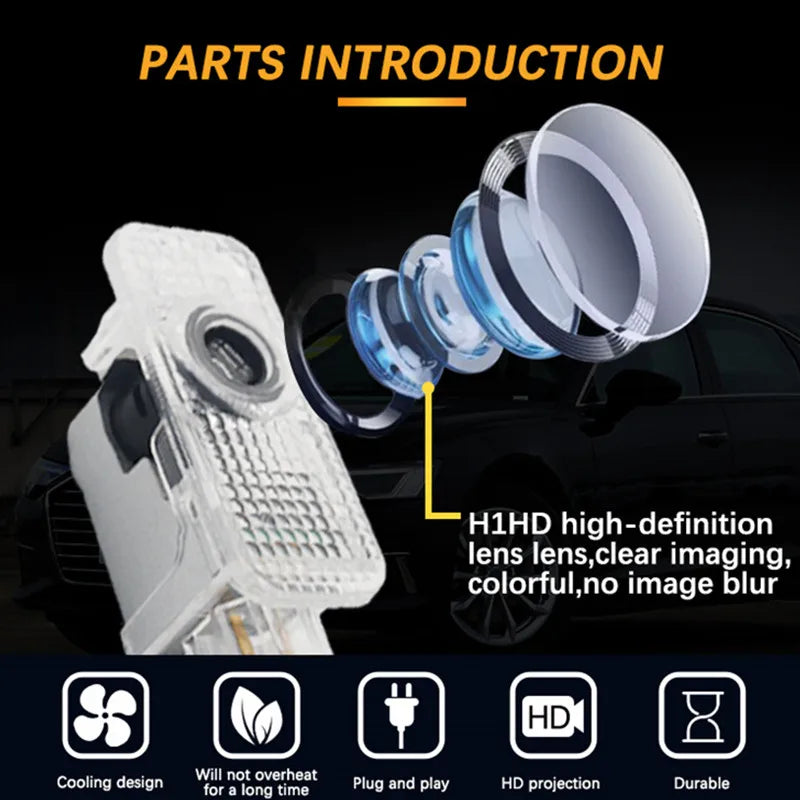 Led Car Logo Laser Welcome Door Light For Audi A4 B5 B6 B7B8 A1 A3 8V 8P 8L A6 C5 C6 C7 A5 A7 A8 Q3 Q5 Q7 TT S3 S6 Sline Quattro