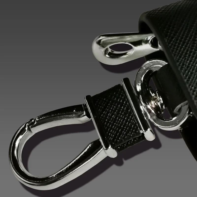 Leather Car Key Keychain Covers Zipper Key Case Bag With Car Logo Car-styling Auto Accessories 2024