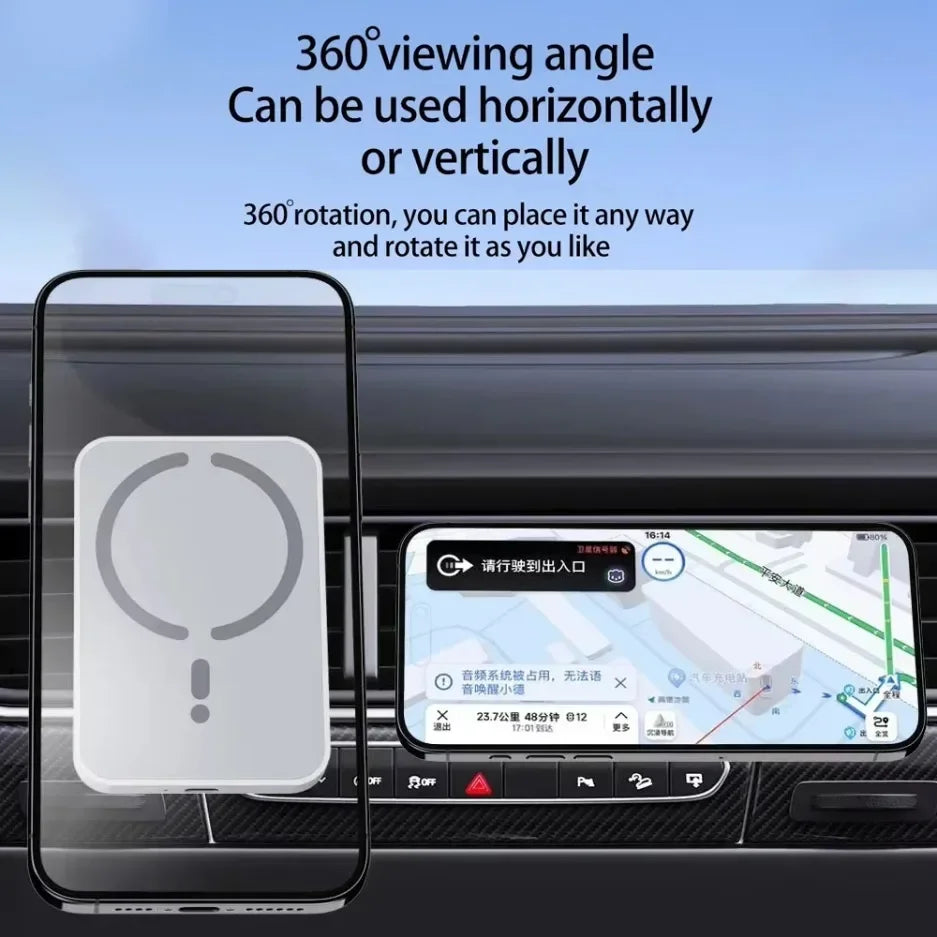 100W Magnetic Car Wireless Charger For Magsafe iPhone 16 15 14 13 12 Pro Max Air Vent Car Phone Holder Stand Fast Car Charging