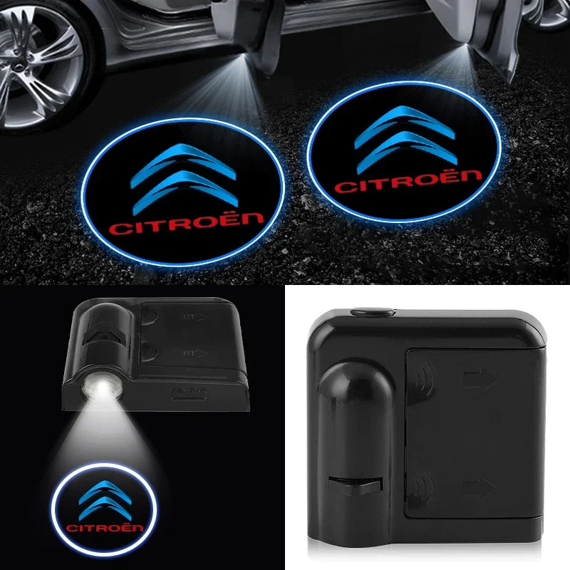 LED Car Door Welcome Light Decoration Light Car Badge logo For Citroen C1 C3 C4 C5 C6 2CV VTS Picasso Cross RD3 C4L DS3 DS4 DS5