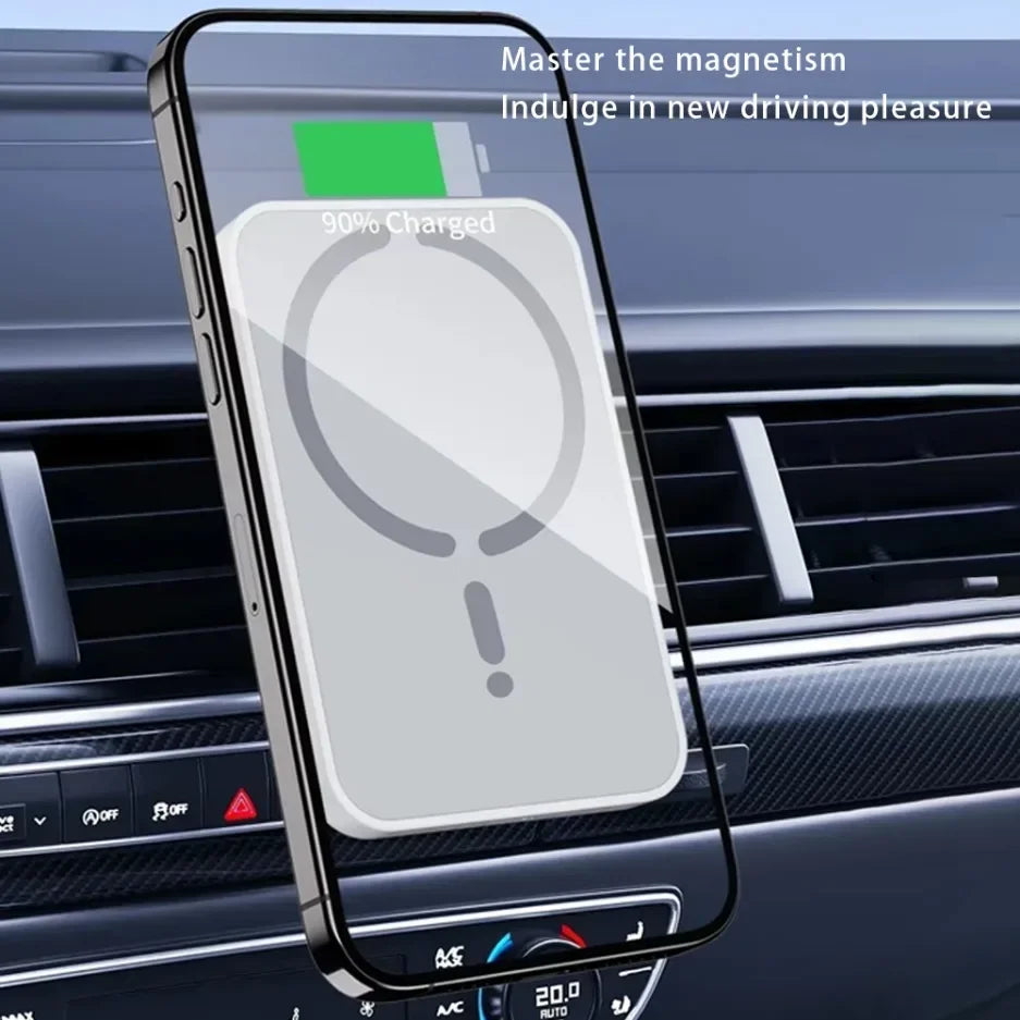 100W Magnetic Car Wireless Charger For Magsafe iPhone 16 15 14 13 12 Pro Max Air Vent Car Phone Holder Stand Fast Car Charging