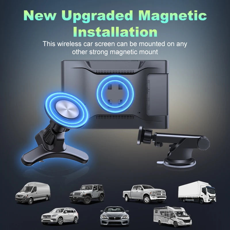 7 inch Portable Multimedia Player Carplay AI Screen IPS Touch Screen GPS Navigation Bluetooth Support Horizontal/Vertical Screen