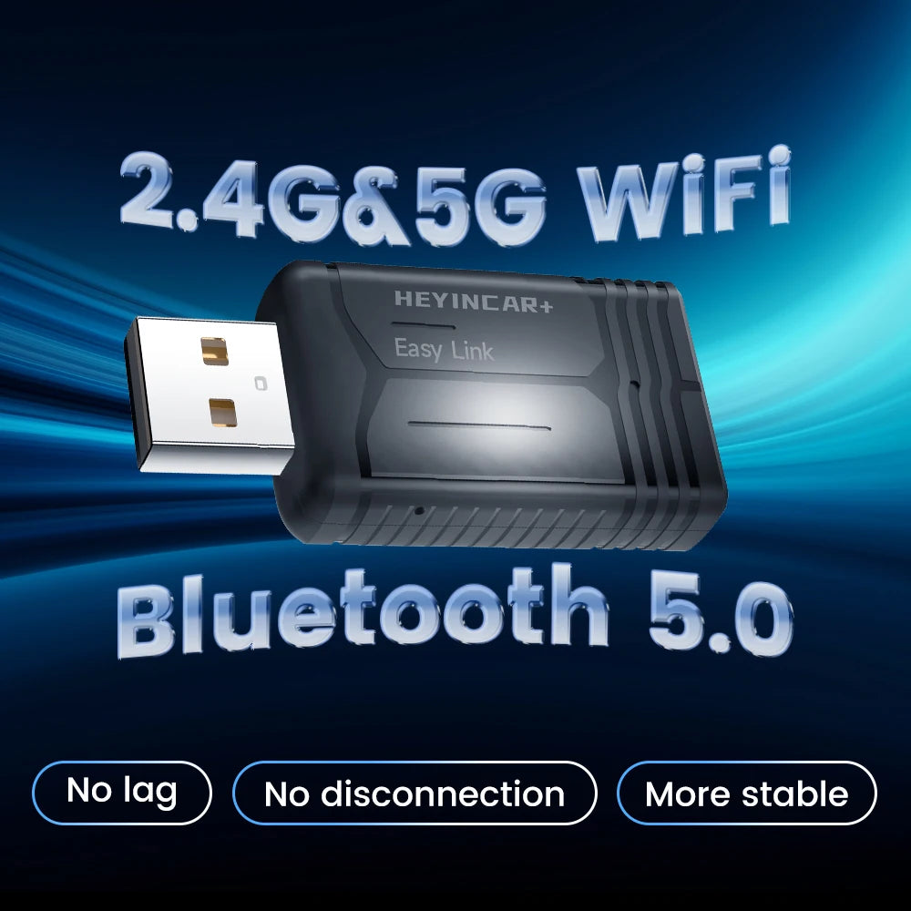 HEYINCAR Baidu Carlife to Carplay Wireless Adapter Auto Connect, Supports Online Music, Map Navigation