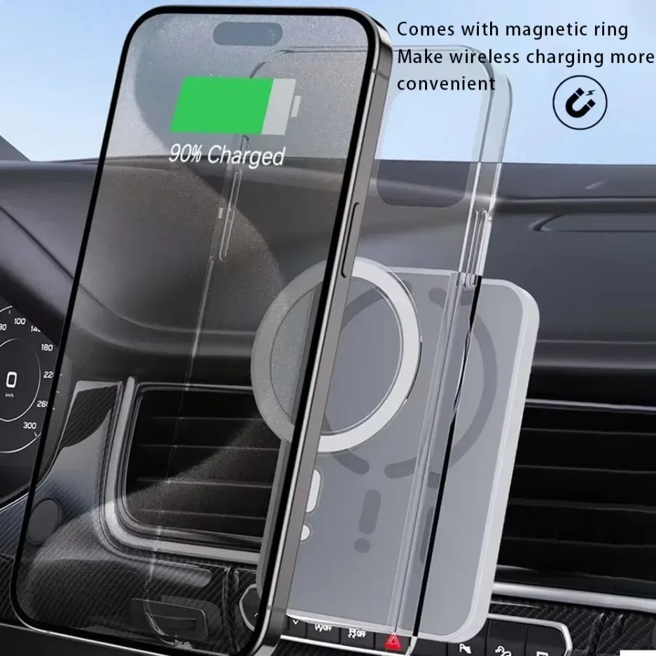 100W Magnetic Car Wireless Charger For Magsafe iPhone 16 15 14 13 12 Pro Max Air Vent Car Phone Holder Stand Fast Car Charging