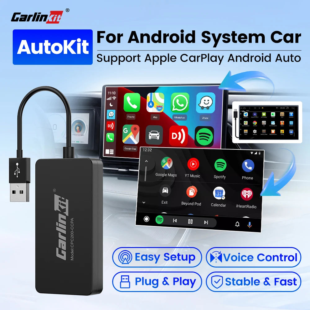 CarlinKit CCPA Wireless CarPlay For Android Car Radio Wireless Android Auto Wireless Auto Connect Mirrorlink Smart USB Adapter