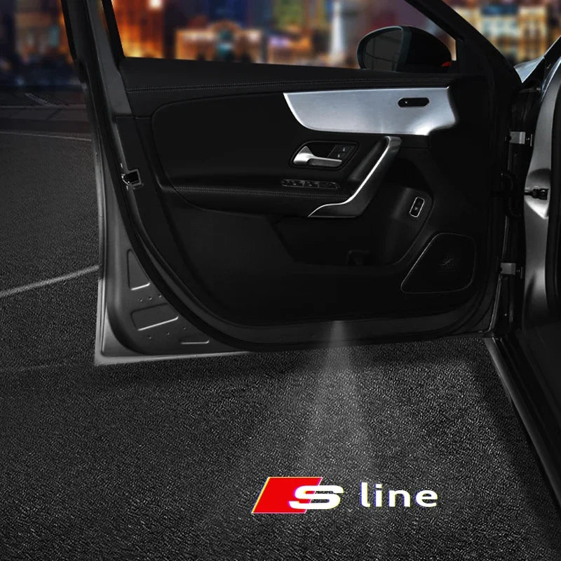 LED Car Door Logo Welcome Light Laser Projector Lamp For Audi Sline S3 S4 S5 S6 S7 RS Quattro Q7 Q5 Q3 A4 B8 8P A3 A6 C7 A5 A6L