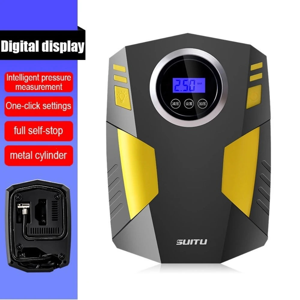 Digital Tire Inflator DC 12 Volt Car Portable Air Compressor Pump 150 PSI Car Air Compressor for Auto Car Motorcycles Bicycles