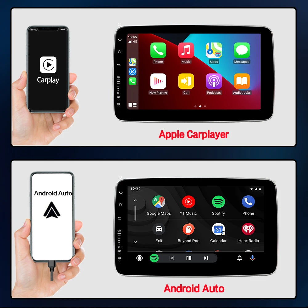 CarPlay Android 13 Car Radio For Universal 9/10inch 360 degrees Rotatable  Car player Video Multimedia Player GPS Navi