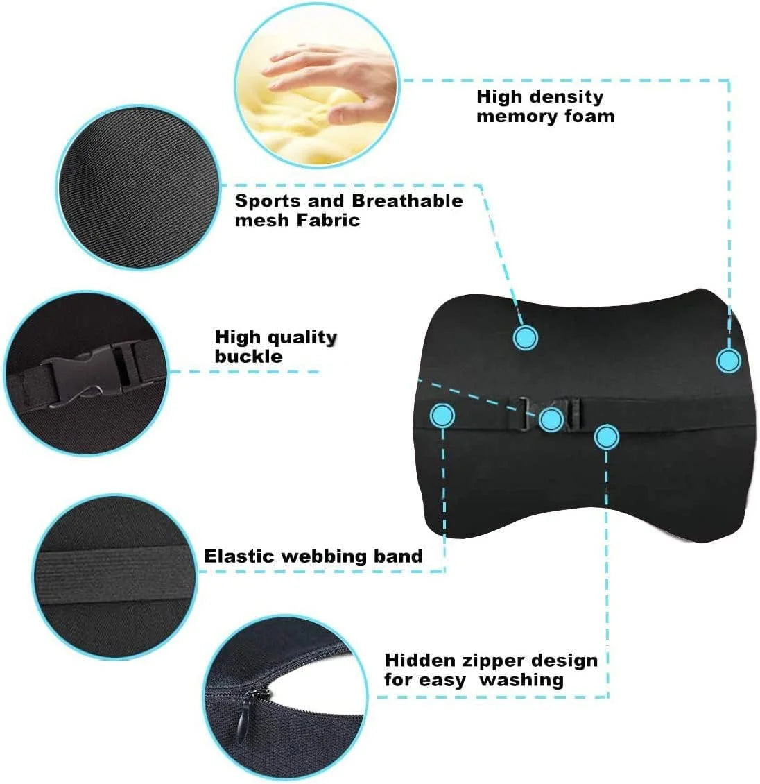 Car Headrest Neck Pillow Auto Car Neck Cushion Memory Foam Breathable Head Support Neck Rest Protector Automobiles Interior