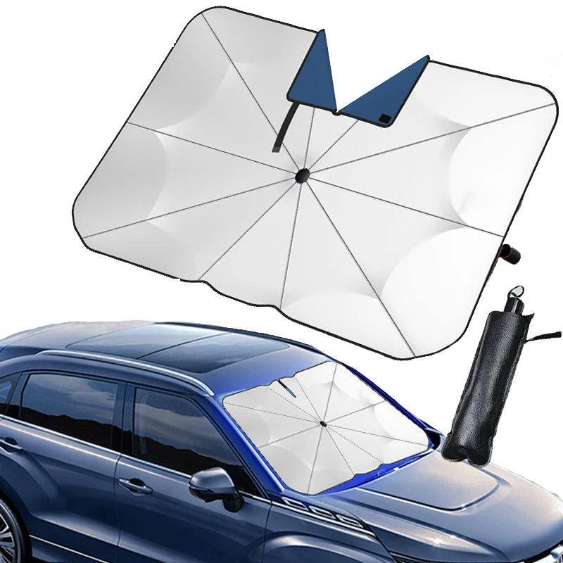 Car Front Windshield Sunshade Umbrella Summer Retractable Sun Protection Sunshade Blocking Car Parasol