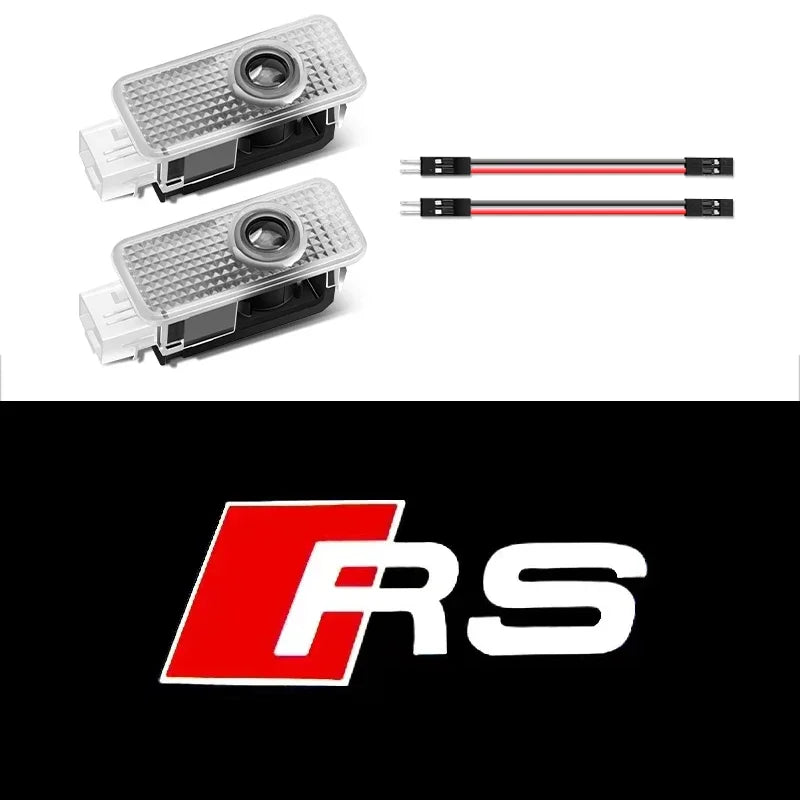 2Pcs LED Car Door Welcome Light Car Logo Projector Lights For Audi Sline RS A3 A4 A5 A6 A7 A8 S3 S4 Q2 Q3 Q5 Q7 S6 RS3 RS5 RS6