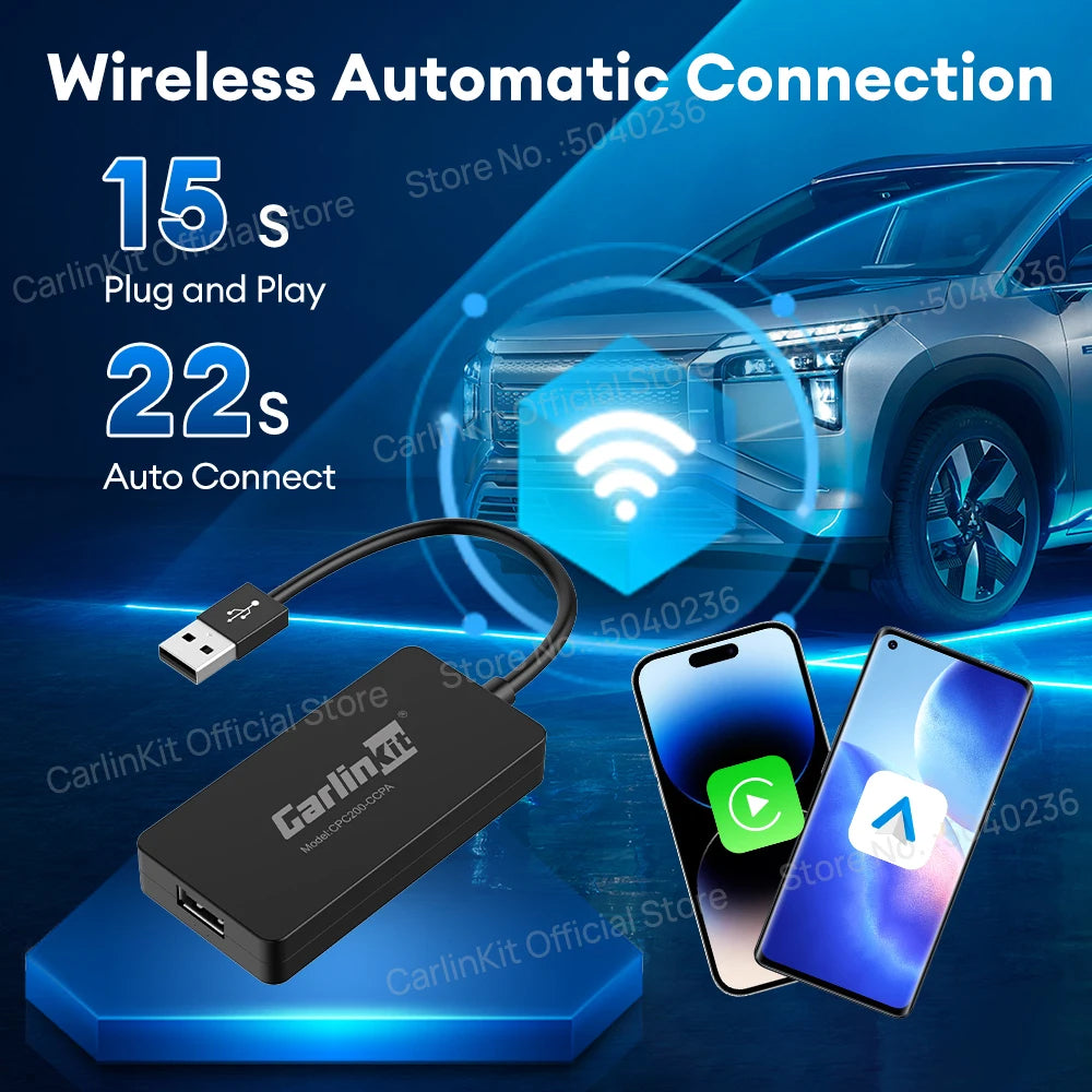 CarlinKit CCPA Wireless CarPlay For Android Car Radio Wireless Android Auto Wireless Auto Connect Mirrorlink Smart USB Adapter