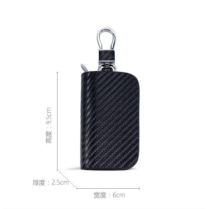 Leather Car Key Keychain Covers Zipper Key Case Bag With Car Logo Car-styling Auto Accessories 2024