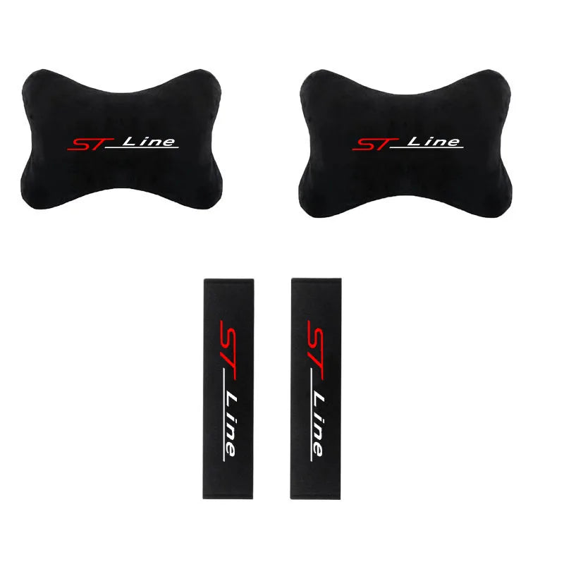 For ST LINE  Mk2 Mk3 Mk4 2 3 4 ST  Car Headrest Neck Support Seat Soft Neck Pillow Auto Accessories