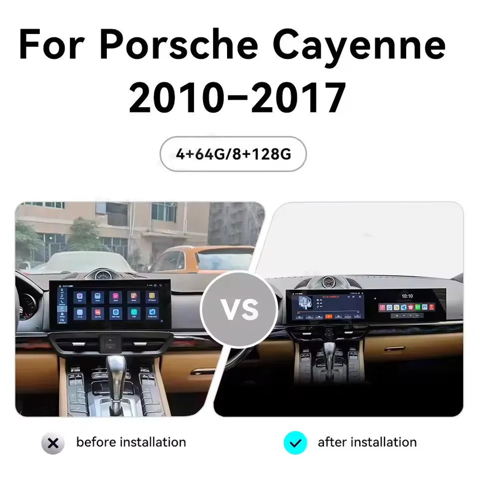 Carplay  Dual Screen Android 13  Multimedia Auto Stereo Video Navigation Car Radio For Porsche Cayenne 2010 - 2017 Interactive
